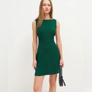 NWT Reformation Elva Dress Forest Green